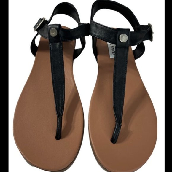 Steve Madden Black Bonnie Bonn Sandals s.10 - Picture 1 of 7